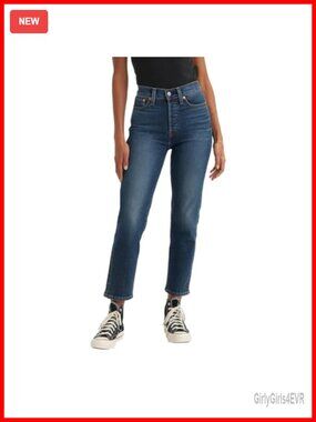 High Rise Wedgie Straight Leg Jeans Snug Fit Casual Denim Pants